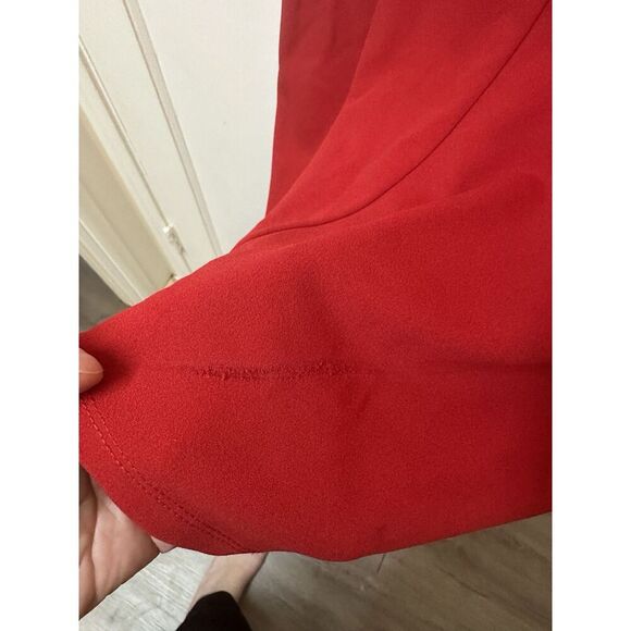 Women's Tahari ASL Red Knit Long Sleeve Side Knot Career Sheath Dress 14 - Picture 7 of 7